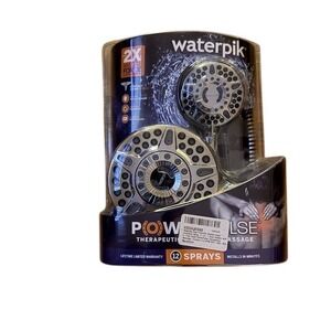 Waterpik PowerPulse 2-in-1 Dual Shower Head System 12 Spray Fixed +